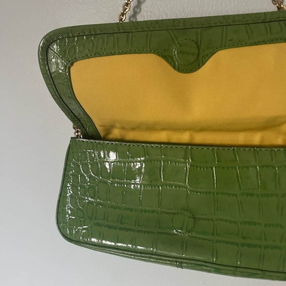 Authentic Italian leather green shoulder bag - Picture 3 of 5
